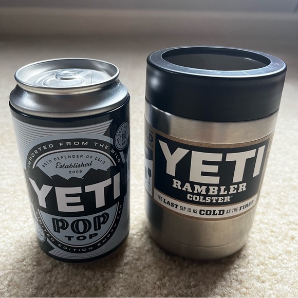 Yeti Party Supplies Yeti Rambler Can Colster Silver 2oz Collectors Yeti Pop Top Empy Can New
